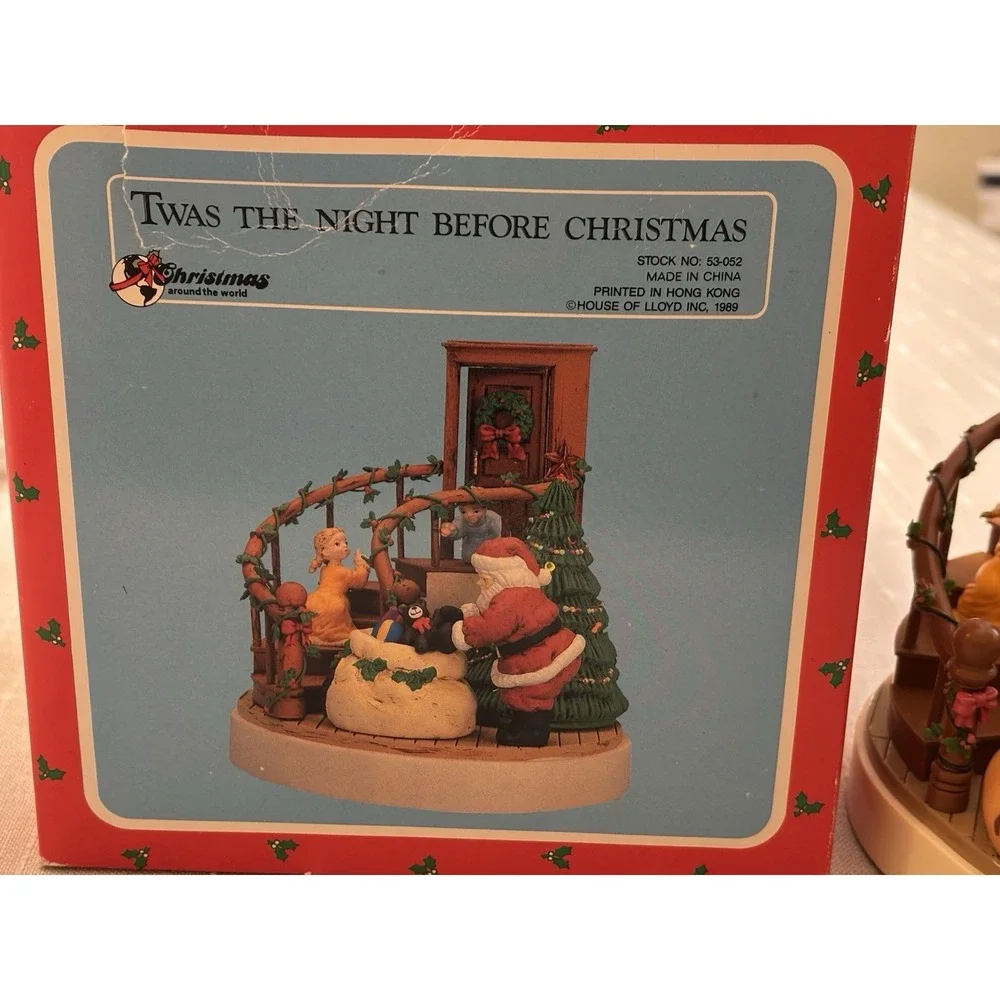 Twas the Night Before Christmas Lighted Action Musical  House of Lloyd 1989